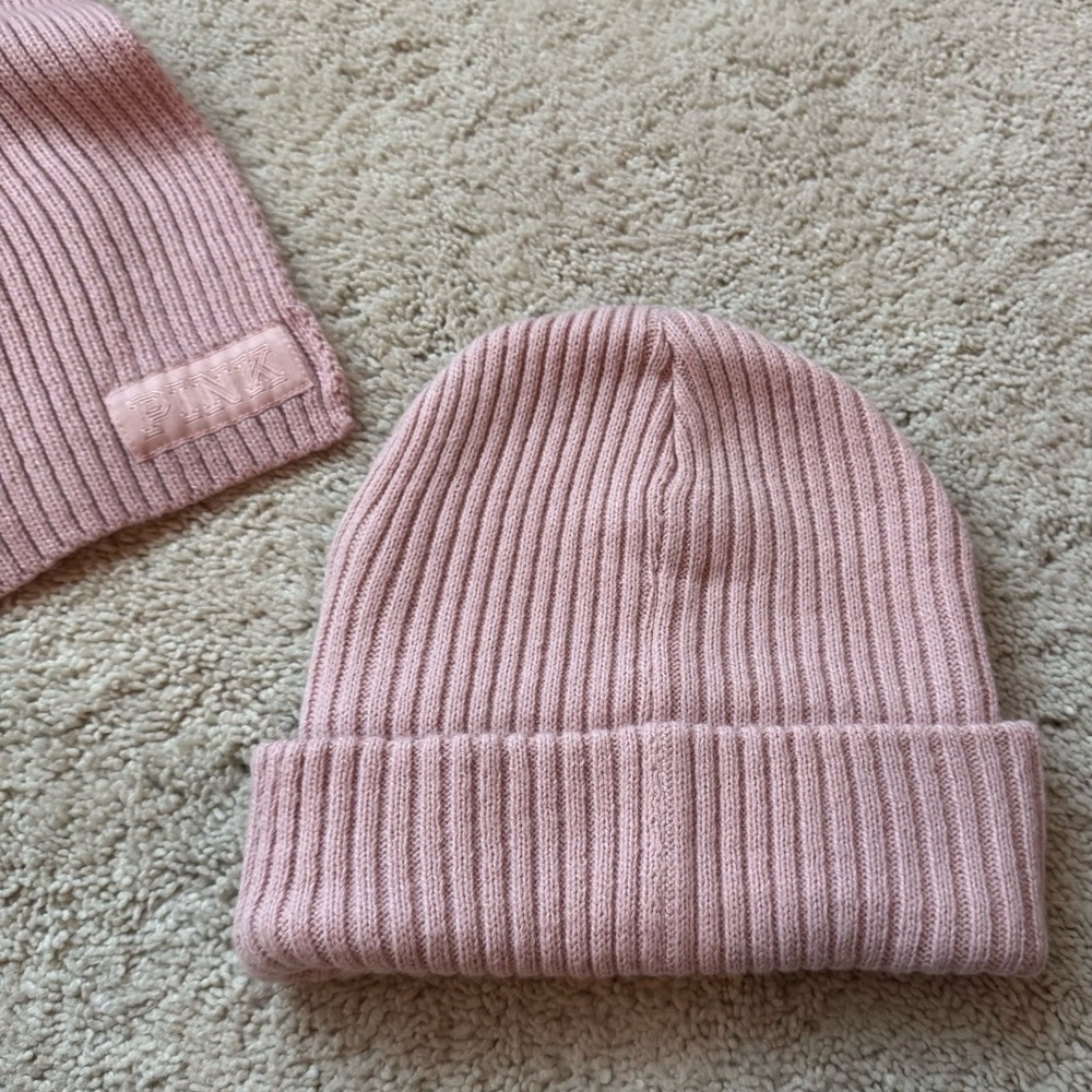 PINK Victoria's Secret Kids Ribbed Beanie and Scarf Set - Picture 5 of 8